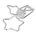 Miniatyrbild 3 av 8: 100 stjärnformade klämmor i ihålig design, starka klämmor, små pappersklämmor för dokument, kläder, papper, silver