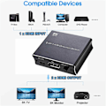 Miniatyrbild 4 av 5: DisplayPort Dubbelriktad Switch 8K 30Hz 2 In 1 Ut 1 In 2 Ut DP 1.4 Switch DP Splitter för Dubbla Skärmar PC Laptop