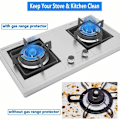 Miniatyrbild 4 av 5: Diskmaskinssäkra Non-Stick Spishällsskydd, Återanvändbara Gasspisbrännarskydd, Lätta Att Klippa Till Perfekt Passform, 27X27Cm, Överlägsen Kvalitet PTFE