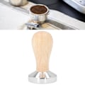 Miniatyrbild 1 av 8: Kaffe Tamper Avtagbar Livsmedelskvalitet Rostfritt Stål Platt Botten Kaffe Pulver Press Hammer Med Trähandtag 51mm