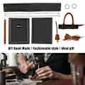 Miniatyrbild 7 av 8: DIY virkad väska handgjord fashionabel stil legering konstläder handväska för hantverksälskare (svart)