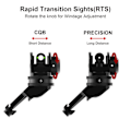 Miniatyrbild 7 av 8: Aluminiumlegering 950 Fiber Flip Up Sights 45 Graders Offset Flip Up Järnsikten Fällbara