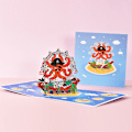 Miniatyrbild 4 av 6: Utsökta Pop Up Julkort, 3D Pop Up Julhälsningskort, God Jul-kort med Platt Display Widget, Perfekt Överraskningspresent för