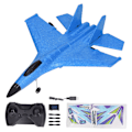 Miniatyrbild 2 av 8: RC Glider Plane Vattentät Fallbeständig Dubbelmotor Fjärrkontroll Flygplan Fighter med LED Färgglada Ljusstänger Blå 1 Batteri Utan Reservbatteri
