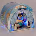 Miniatyrbild 1 av 2: LED DIY Mini Ocean Tunnel Dockhus Kit Miniatyr med Möbler Trä Dockhus Present till Barn Vänner