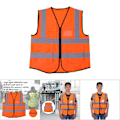 Miniatyrbild 1 av 2: Flerfärgad reflexväst säkerhetsväst (orange)