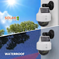 Miniatyrbild 5 av 8: Solcellsdriven Attrapp Kamera Säkerhet Utomhus Solenergi Simulerade Övervakningskameror med Blinkande Rött LED-Ljus för Inomhus Utomhus