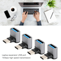 Miniatyrbild 7 av 8: 4stk Rätvinklig USB C till USB Adapter 10Gbps Hög Hastighet 90 Graders Usb Hona till Typ C Hane Adapter för Telefon Laptop