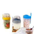 Miniatyrbild 2 av 8: Dubbel frukostmugg Havremjölsmugg med lock Poons Gafflar för affärsmän