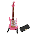 Miniatyrbild 2 av 8: 10cm Mini Gitarr Ornament Display Fäste Förvaringslåda Musikinstrument Gitarr Modell för Dockhus Rosa
