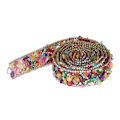 Miniatyrbild 2 av 8: Rhinestones band 2cm bredd 2m längd godtycklig skärning vacker design varm pressning uppvärmning kläder band färger