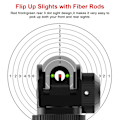 Miniatyrbild 6 av 8: Aluminiumlegering 950 Fiber Flip Up Sights 45 Graders Offset Flip Up Järnsikten Fällbara