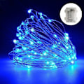 Miniatyrbild 2 av 5: Lysslingor, batteridrivna 50 LED Micro Silver Cable String Lights, vattentät utomhus dekorativ belysning för julbröllop fester rum