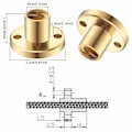 Miniatyrbild 6 av 7: Mässingsskruvmutter, 8 st T8 mutter Trapetsskruv Mässingflänsmutter Korrosionsbeständig för 8 mm gängstång gängad stång i3 3D-skrivare Z-axel