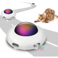 Miniatyrbild 1 av 6: Interaktiv kattleksak för inomhuskatter med roterande fjäder, UFO interaktiv elektronisk kattleksak (smart läge, låg ljudnivå, automatisk avstängning, slumpmässig rörelse)