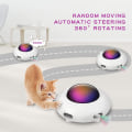 Miniatyrbild 2 av 6: Interaktiv kattleksak för inomhuskatter med roterande fjäder, UFO interaktiv elektronisk kattleksak (smart läge, låg ljudnivå, automatisk avstängning, slumpmässig rörelse)