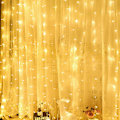 Miniatyrbild 1 av 8: Twinkle Modes Ljusslinga, Vattentät & Hållbar LED Gardinljusslinga, 192 Varmvita LED-lampor för Inomhus- & Utomhusdekoration, Energibesparande, Säker