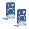 Miniatyrbild 7 av 8: Matchande Bokstöd, Trä Bokstöd för Barn Astronaut-mönster, För Pojkar Flickor Barnkammare Eller Sovrum, Släta Kanter Halkfri Design, Tvåpack