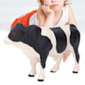 Miniatyrbild 1 av 8: Simmental boskapsfigur levande detaljer svartvit ko staty för hem prydnader presenter samlarobjekt leksaker