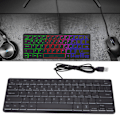 Miniatyrbild 1 av 8: Trådbundet speltangentbord 64 tangenter Mini RGB 3 bakgrundsbelysningar Skrivbord Notebook Datortillbehör
