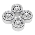 Miniatyrbild 2 av 2: 4 st 1:10 RC Crawler Car Metallhjulnav Bil Däck Passar för Axial SCX10 / SCX10II / 90046 / 90047Silver