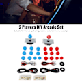Miniatyrbild 8 av 8: 2-spelare DIY Arcade Kit USB-brädespel Encoder Joystick Arcade-knappar Set för vänner Samling Blå och Röd