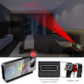 Miniatyrbild 3 av 5: Stilren Projektionsväckarklocka, Digital Klocka med Spegelyta och 180° Roterbar Projektor, Stor LED-Display, USB-Laddare, Sovrum och Kontor