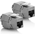 Miniatyrbild 1 av 5: 2X Modul Keystone Cat 6a Jack - Skärmad STP RJ45-kontakt Installation Snap-in Montering Okablat Cat 500Mhz 10GBit/s