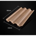 Miniatyrbild 7 av 7: 3 Fack Rostfritt Stål Brödform Kök Fransk Bröd Ugn Hem Baguette DIY Vågad Non Stick Bakplåt Bakform Baguetteform Perforerad