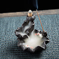 Miniatyrbild 4 av 5: Tillbakaflöde Keramisk Rökelsehållare Vattenfall Rökelsebrännare för Heminredning Aromaterapi Prydnad Lotus Keramisk Tillbakaflödesbrännare, Tillbakaflödesrökelsebrännare