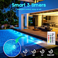 Miniatyrbild 4 av 5: Sänkbar LED-belysning med solrosdesign, batteridriven flerfärgseffekt för poolbelysning, trådlös fjärrkontroll vattentät