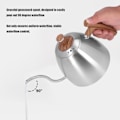 Miniatyrbild 7 av 8: Häll över vattenkokare 800 ml Hållbar Rostfri Stål Bakelit Handtag Ergonomisk Design Svanhals Pip Kaffe Vattenkokare
