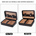 Miniatyrbild 3 av 3: Cederträ resehumidor i läder för 4 cigarrer (#01)