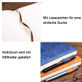 Miniatyrbild 4 av 8: Anteckningsbok A5 linjerad, hårt omslag, 360 sidor, 80 g/m² premiumpapper för anteckningar, planering, studier, resor, ritningar, skisser och projekt (blå)