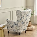 Miniatyrbild 4 av 5: Stretch Wingback fåtöljöverdrag 2 delar fåtöljöverdrag med T-kuddeöverdrag, tryckt halkfri fåtöljöverdrag, för vardagsrum, hotell, sovrum
