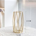 Miniatyrbild 2 av 5: Vas för Pampasgräs, Glas Guld Hög Golvvas med Geometrisk Metallstativ, Blomkruka för Skandinavisk Dekoration, Centerpiece för Skrivbordskontor
