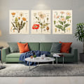 Miniatyrbild 3 av 7: 3 st blommor gobeläng väggbonad - vilda blommor växt blommor gobeläng identifiering referens diagram liten gobeläng för sovrum vardagsrum (gobeläng