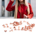 Miniatyrbild 1 av 8: 100 set dubbelsidiga nitar 7x8mm järnläder nitar DIY runda nitar för kläder väskor skobox roséguld