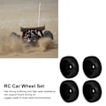 Miniatyrbild 8 av 8: 4 st RC-bil tätningshjul fordon plastfälgar navgummidäck set för 1/8 1/10 RC Short Course Truck CarBlack