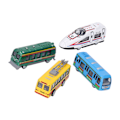 Miniatyrbild 8 av 8: 4 st Die Cast Alloy Bus Model Set Barn Simulerad Utsökt Rolig Pull Back Bilfordon Leksak Dekoration Typ B