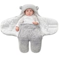 Miniatyrbild 1 av 5: Teddy sovsäck baby, 2.0 Tog nyfödd mjukfodrad svep säck justerbar sovsäck filt för spädbarn bebisar nyfödda unisex baby grå M (3-6