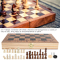 Miniatyrbild 6 av 8: 3 i 1 Multifunktionell Fällbar Trä Schack Damspel Brädspel Bärbar Damspel Set
