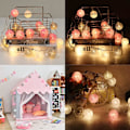 Miniatyrbild 3 av 5: Bomullsboll Ljusgirlang, Inredning Dekoration Jul Dekoration, 3M 20 LED Ljusboll, Flickor, Prinsessor, Barn, Bebisar, Bröllop Sovrum