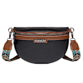 Miniatyrbild 1 av 6: Axelväska Dam liten crossbody väska Dam bred rem bältesväska Dam läder handväska Mode bältesväska Axelväska Avtagbar axelrem