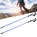 Miniatyrbild 1 av 8: 2-pack hopfällbara vandringsstavar set utomhus promenader klättring alpenstocks hopfällbar aluminiumlegering blå