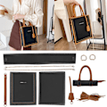 Miniatyrbild 1 av 8: DIY virkad väska handgjord fashionabel stil legering konstläder handväska för hantverksälskare (svart)