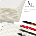 Miniatyrbild 6 av 7: A5-påfyllningspapper, 2 förpackningar linjerat papper + blankt papper, 6 hål pärm insatser papper planerbar påfyllningsbara papper