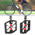 Miniatyrbild 1 av 8: WAKE Mountainbike 3-lagers CNC aluminiumlegering pedaler Hållbara cykeltillbehör Svart