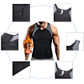 Miniatyrbild 3 av 8: Mäns bastu svett väst tank top skjorta för fitness viktminskning midjetränare träning väst
