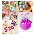Miniatyrbild 7 av 8: 12 rutnät glitter set handgjorda DIY nagelkonst glitter set dekaler 3D nagelkonst dekorationer blå